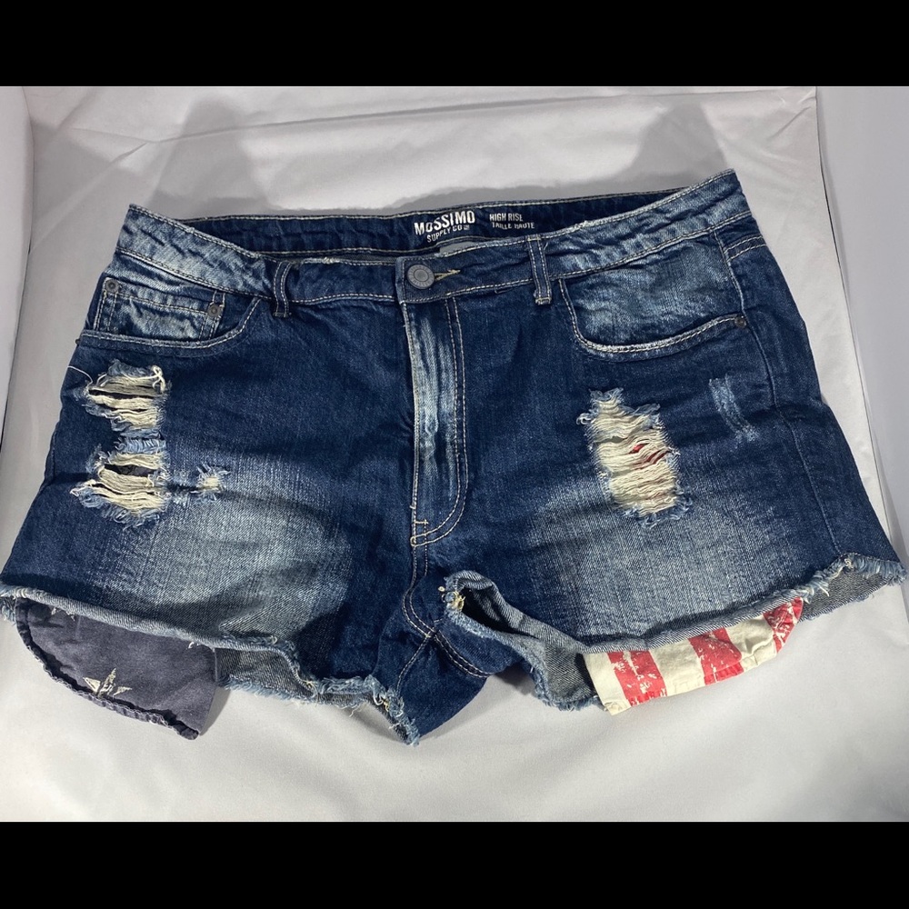 Mossimo jean shorts red, white, blue